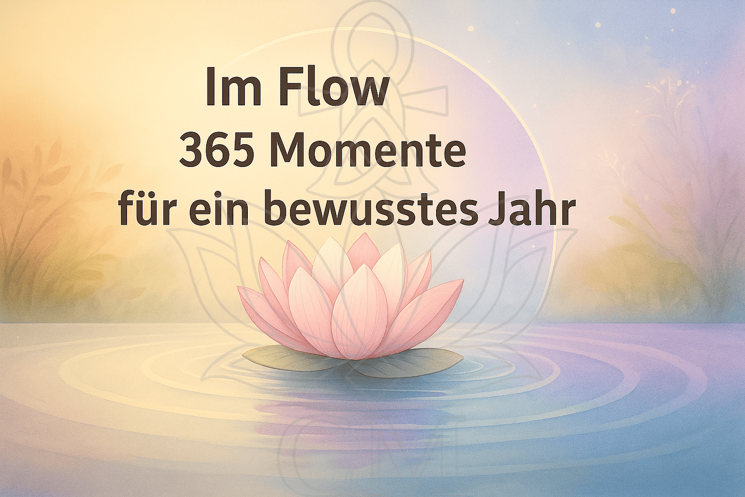 Rosa Lotosblume auf stillem Wasser bei sanftem Abendlicht – Symbol für Bewusstsein, Ruhe und Achtsamkeit im Flow-Projekt.